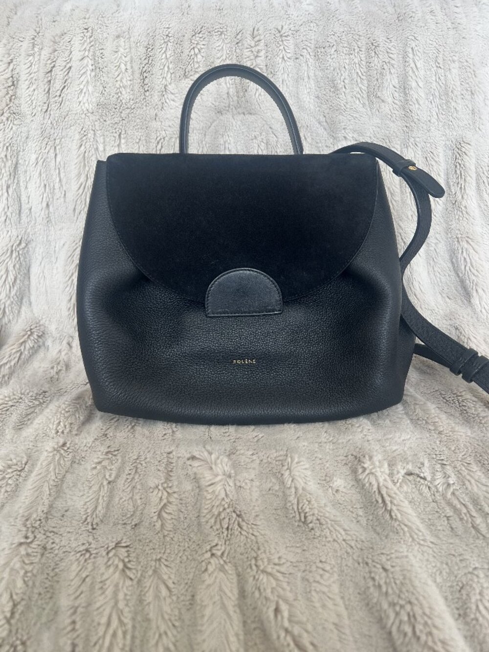 Polene Numero Un Trio Noir -- Suede and Black leather